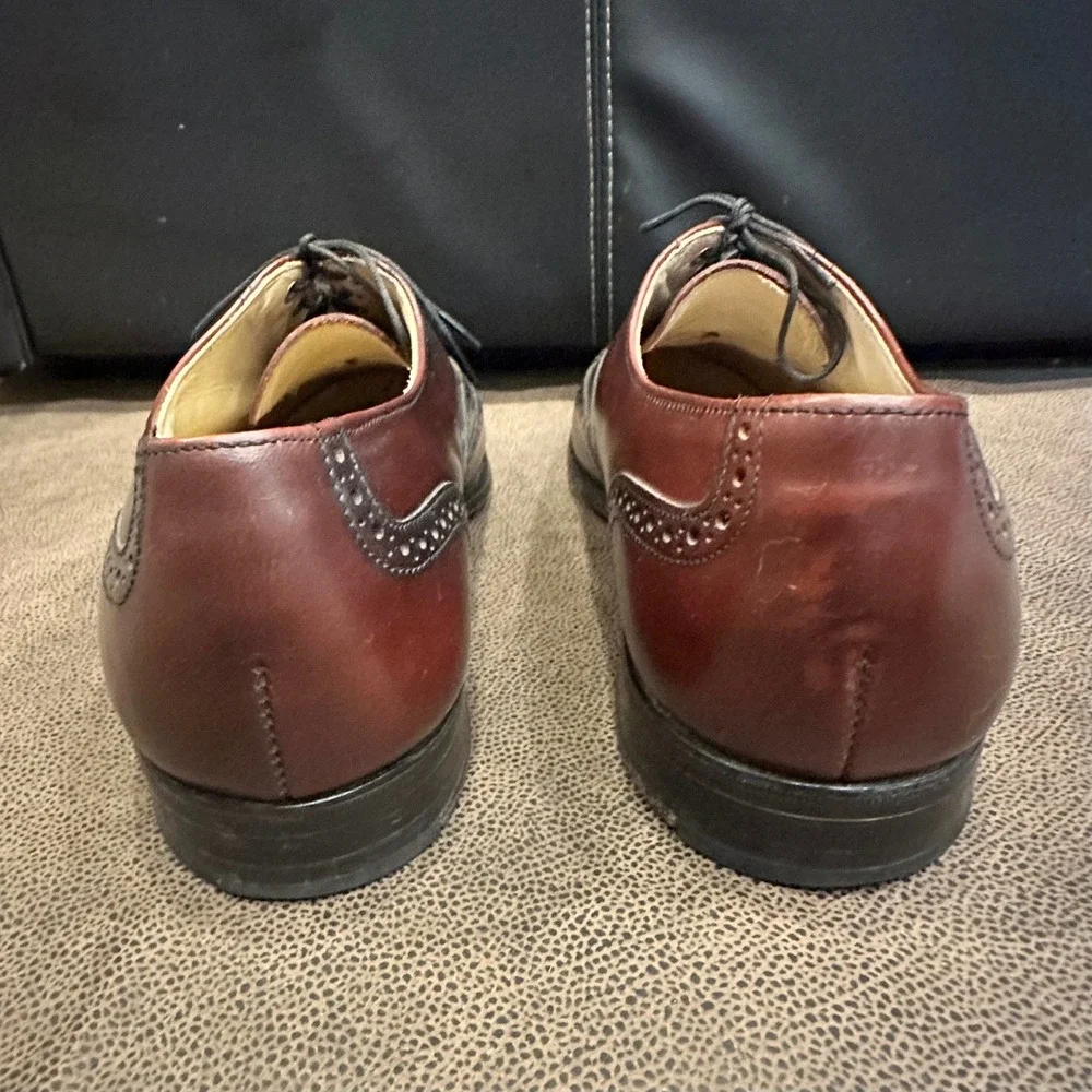 Bostonian Leather Oxford Wingtips Men's Size 9.5D Impressions Full Broguing